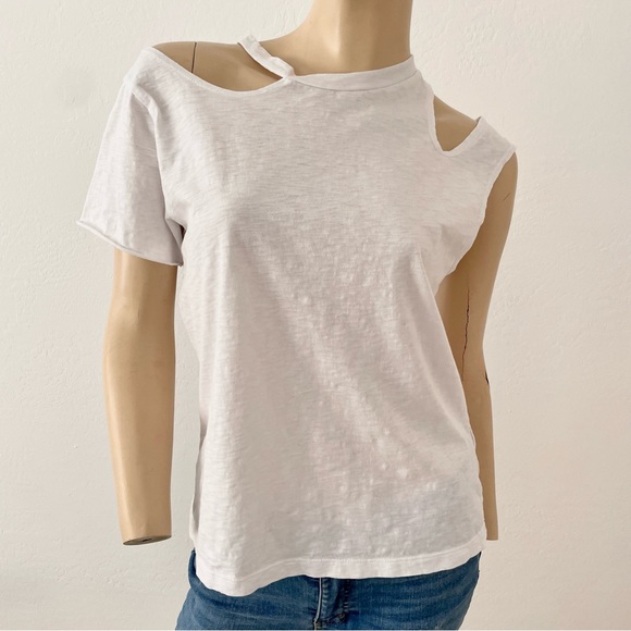 LNA- white cold shoulder white tee- small - Picture 2 of 12